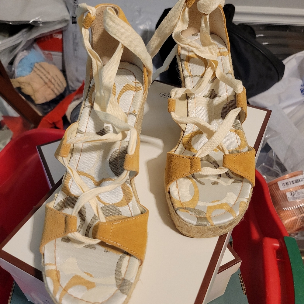 Coach Rosie Suede Wedge Espadrilles